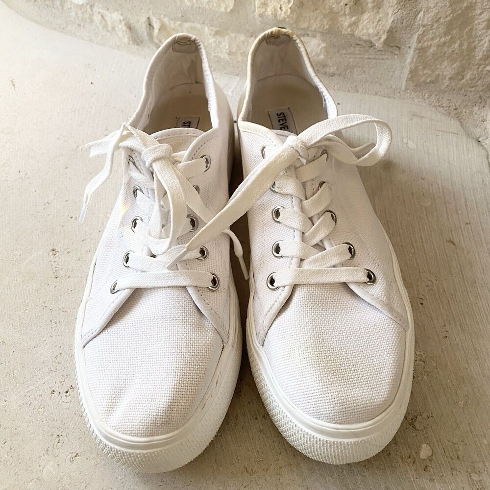 Steve Madden Women's Elore Sneakers Lace Up Shoes Size 9 M White - Picture 2 of 8